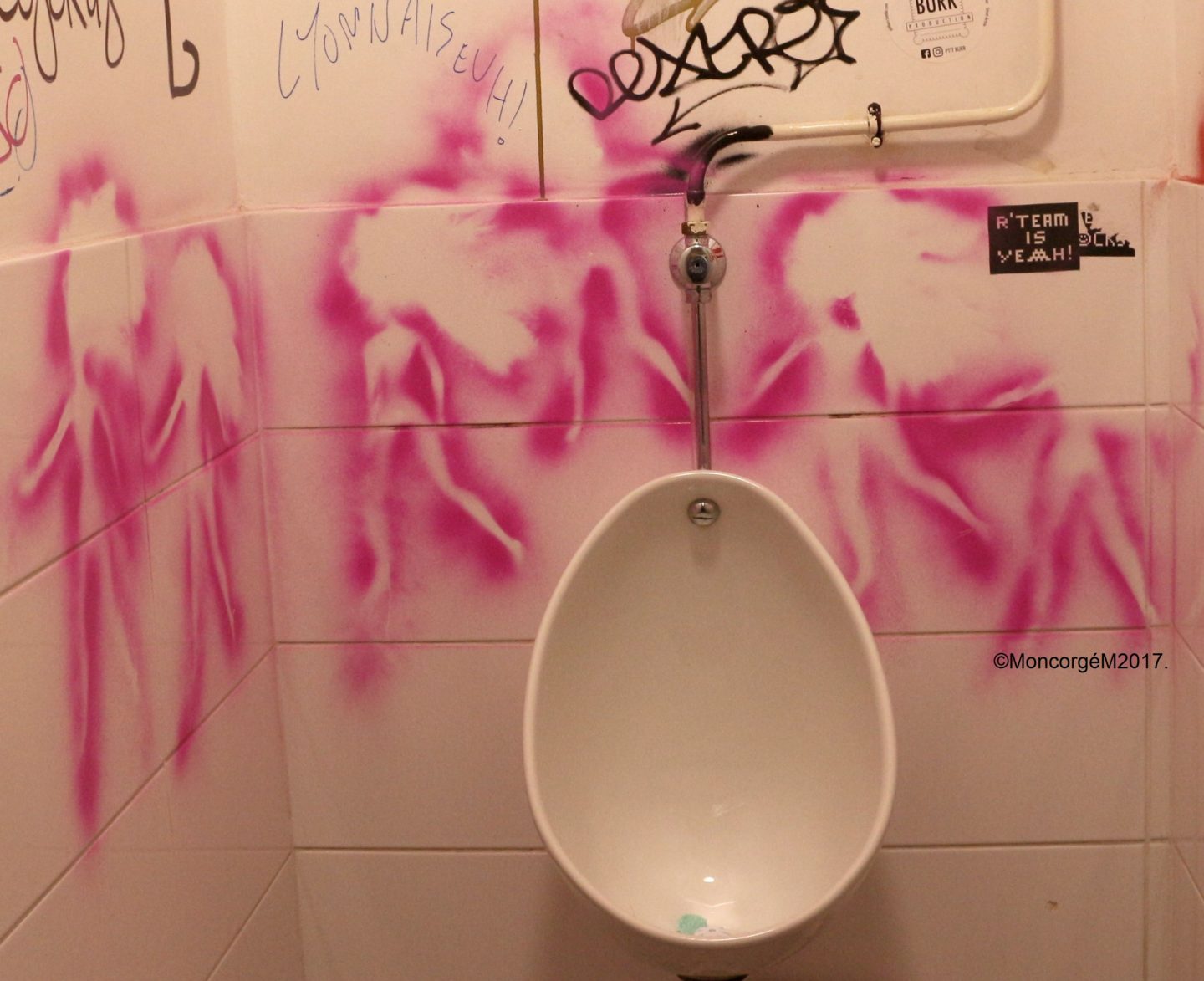 BARBIEMETRIE URINOIR Spay paint L Aérosol PARIS ©MoncorgéM Aout 2017