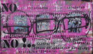 21- Serie NO COMMENT UNTITLED . Pastel, spray paint sur carton 90X1400 juillet 2017 ©MoncorgéM