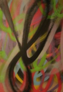 Série JE EST UN AUTRE A RIMBAUD Numéro 1 61X91 Spray paint sur feuille de polycarbonate 2018