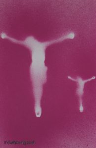 "CHRIST BLUE OR PINK?" NUMBER 4 spray paint sur papier 200g 15X20 2017 (2)