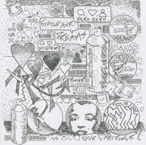 DESSIN A L'ENCRE NOIRE SUR FEUILLE CANSON A3 DU PROJET DECK "HELLO MY BLAZE" ©moncorgem19/20