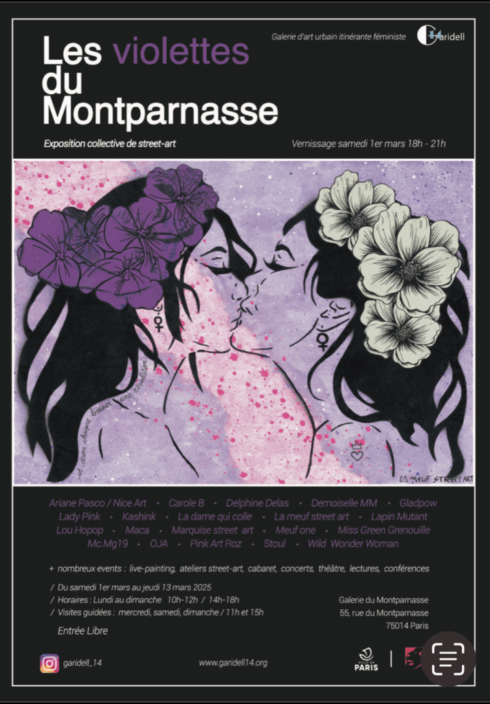 Galerie du Montparnasse « Les violettes du Montparnasse ». MARS 2025. PARIS
