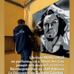 Collage "Ecce Homo" au Bunker de Street Art city. Lurcy Lévis. Allier. Juillet 2025