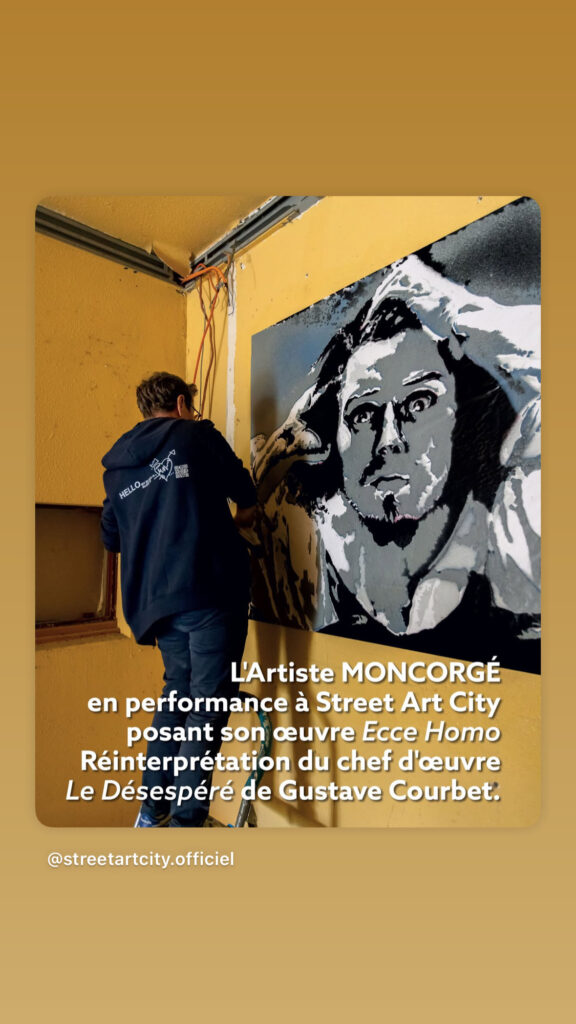 Collage "Ecce Homo" au Bunker de Street Art city. Lurcy Lévis. Allier. Juillet 2025